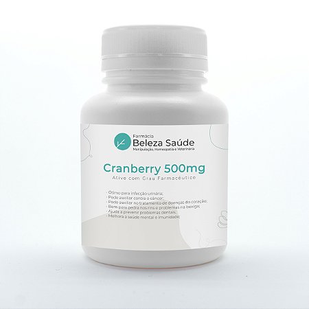 Cranberry 500mg Ativo com Grau Farmacêutico 120 Cápsulas