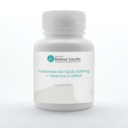 Carbonato De Cálcio 500mg + Vitamina D 200Ui  60 Cápsulas