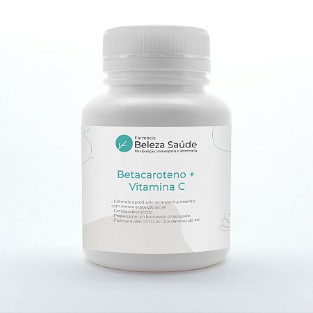 Betacaroteno + Vitamina C - Pílula do Bronzeamento - 60 doses