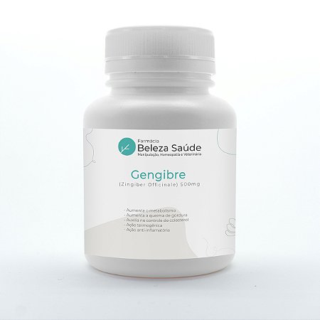 Gengibre (Zingiber Officinale) 500mg - Termogênico - 60 doses