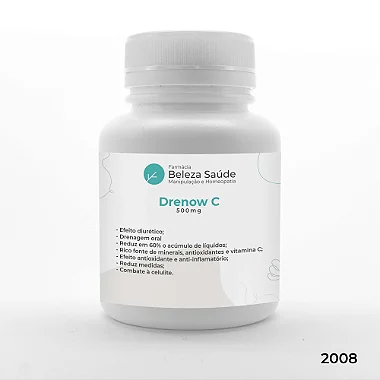 Drenow C 500mg  - Drenagem em Cápsulas Uso Diário Anti Celulite -90 doses