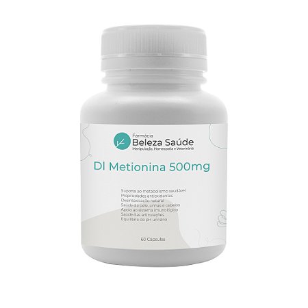 Dl Metionina 500mg 60 Cápsulas
