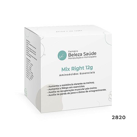 Mix Right 12gr - Aminoácidos Essenciais com a Proporção Molar do Dr. Lair Ribeiro