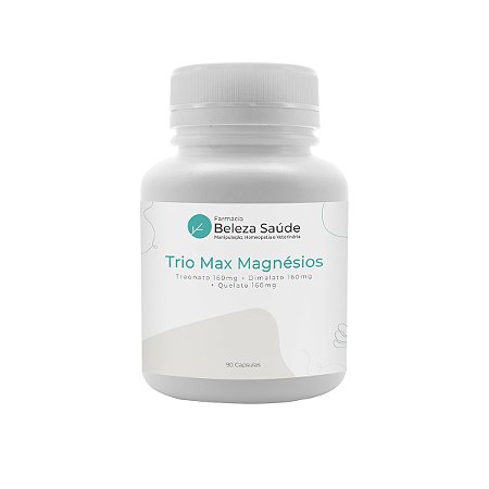 Trio Max Magnésios Treonato  Dimalato  Quelado 90 Cápsulas