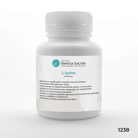 L-lysine 500mg Combate Herpes