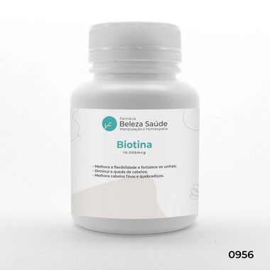 Biotina 10.000mcg - Desenvolvimento da Pele, Cabelos e Unhas