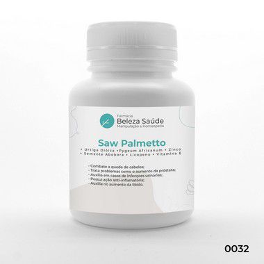 Saw Palmetto + Urtiga Dióica + Pygeum Africanum + Zinco + Semente Abobora + Licopeno + Vitamina E : Especial para Saúde da Próstata