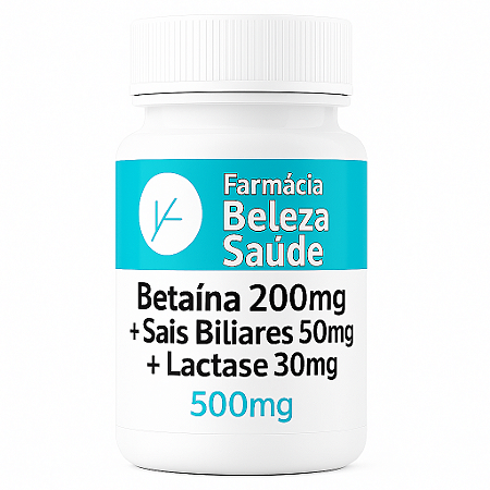 Betaína 200mg + Sais Biliares 50mg  + Lactase 30mg