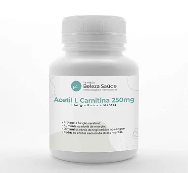 Acetil L Carnitina 250mg | 60 Cápsulas
