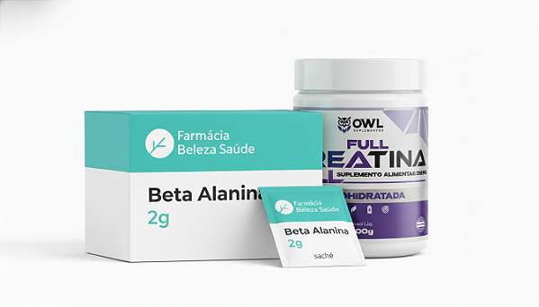 Creatina Owl Pura 300g + Beta Alanina 75 Sachês | Kit Treino Plus