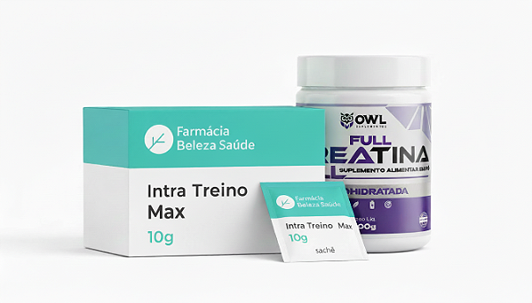 Kit Creatina Owl Pura 300g + Intra-treino Max 10g 60 Sachês