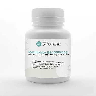 Metilfolato B9 1000mcg + Metilcobalamina B12 1000mcg  + B6 100mg