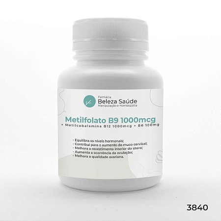 Metilfolato B9 1000mcg + Metilcobalamina B12 1000mcg  + B6 100mg