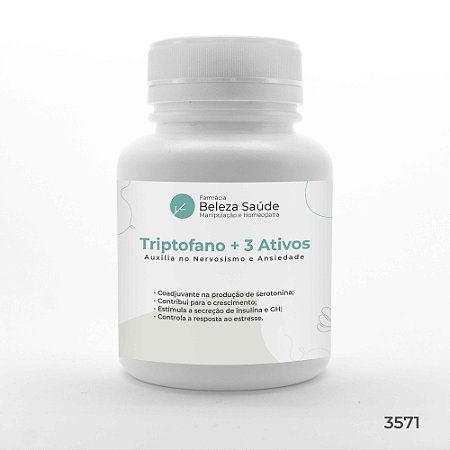 Triptofano + 3 Ativos - Auxilia no Nervosismo e Ansiedade