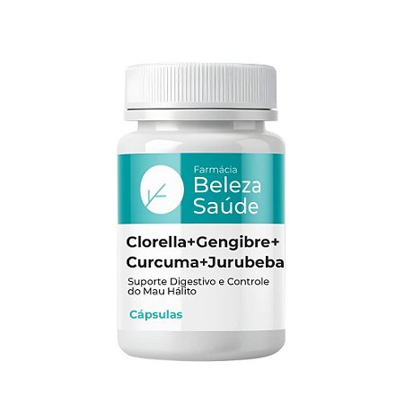 Clorella (chlorella)+ Curcuma + Gengibre + Jurubeba - Controle Mau Hálito