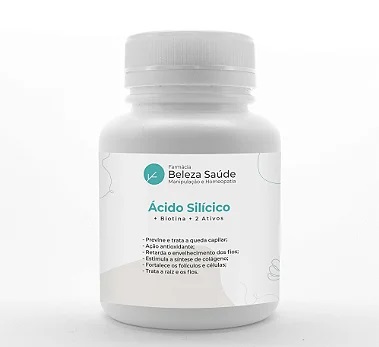 Ácido Silícico + Biotina + 2 Ativos - Trata Queda de Cabelos
