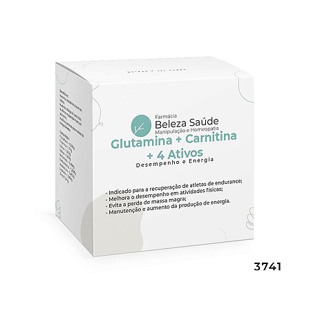 Glutamina + Carnitina + 4 Ativos - Desempenho e Energia