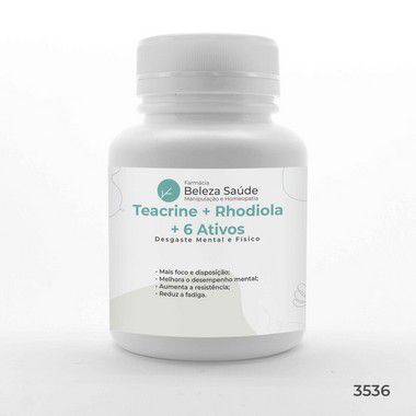 Teacrine + Rhodiola + 6 Ativos - Desgaste Mental e Físico