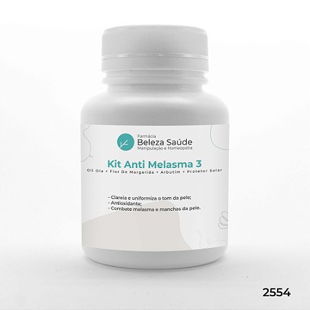 Kit Anti Melasma 3 : Oli Ola + Flor De Margarida + Arbutim + Protetor Solar