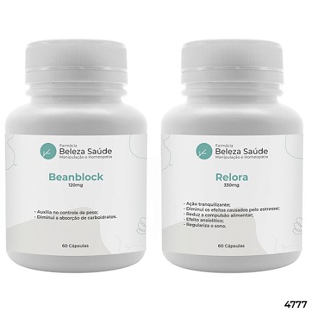 Relora 330mg 60 Cápsulas + Beanblock 120mg 60 Cápsulas : 2 Produtos para Emagrecer