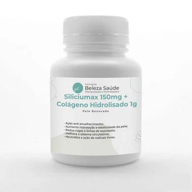 Siliciumax 150mg + Colágeno Hidrolisado 1g - Pele Renovada