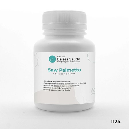 Saw Palmeto + Biotina + 2 Ativos - Queda de Cabelos