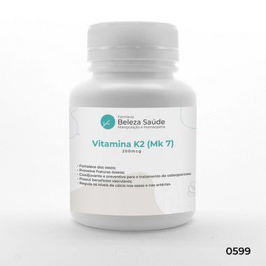 Vitamina K2 (Mk 7) 200mcg - Menaquinona
