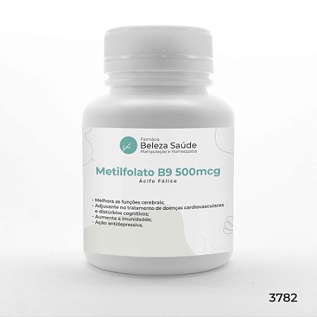 Metilfolato (Vitamina B9) 500mcg - Ácifo Fólico