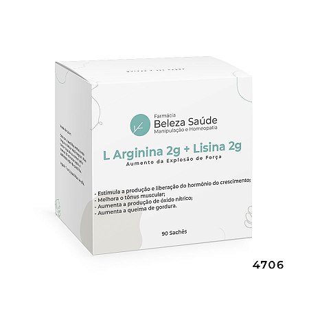 L Arginina 2 Gramas + Lisina 2 Gramas : Aumenta a explosão de força