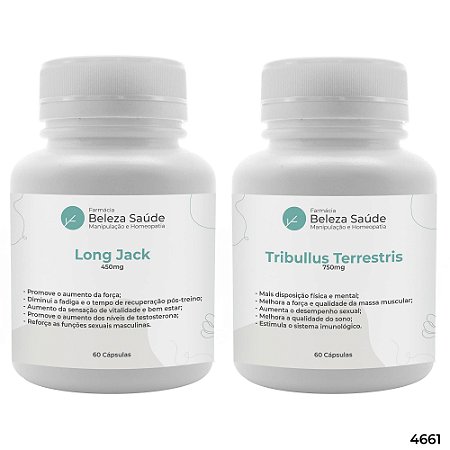 Long Jack 450mg 60 Cápsulas + Tribullus Terrestris 750mg 60 Cápsulas : 2 Suplementos para Aumento da Potência