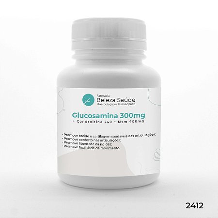 Glucosamina 300 + Condroitina 240 + Msm 400mg