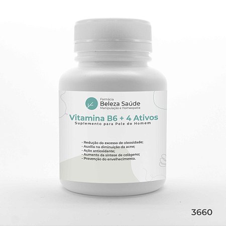 Vitamina B6 + Vitamina C + Selênio + Zinco + Betacaroteno : Suplemento para Pele do Homem