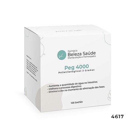 Peg 4000 Polietilenoglicol 3 Gramas : 105 Sachês