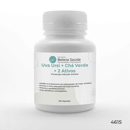 Uva Ursi + Chá Verde + 2 Ativos - Prevenção Infecção Urinária