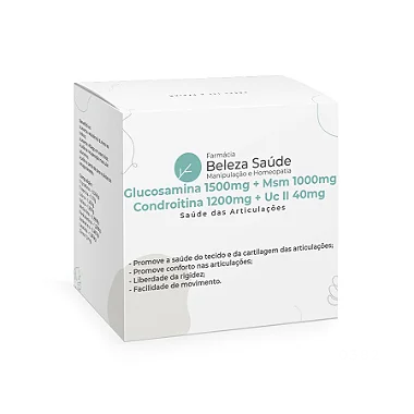Glucosamina 1500 + Condroitina 1200 + Msm 1000 + Uc II 40mg