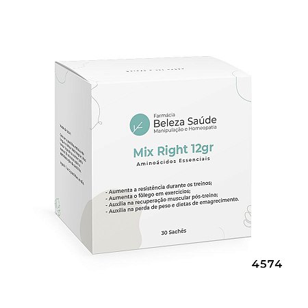 Mix Right 12gr - Aminoácidos Essenciais com a Proporção Molar do Dr. Lair Ribeiro - 30 Sachês