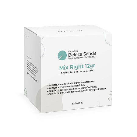 Mix Right 12gr - Aminoácidos Essenciais com a Proporção Molar do Dr. Lair Ribeiro - 30 Sachês