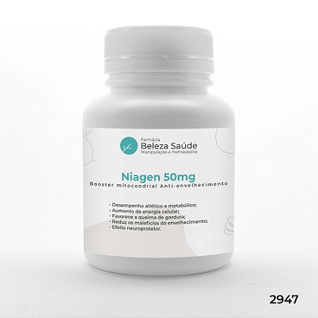 Niagen 50mg - Booster mitocondrial Anti Envelhecimento