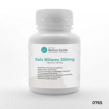 Sais Biliares 300mg + Betaína 350mg - Normalizador da digestão de lipídios (gordura)
