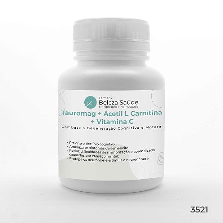Tauromag 1400mg + Acetil L Carnitina 100mg + Vitamina C 80mg : Combate a Degeneração Cognitiva e Motora