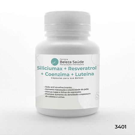 Siliciumax + Resveratrol + Coenzima + Luteína - Cápsulas para sua Beleza