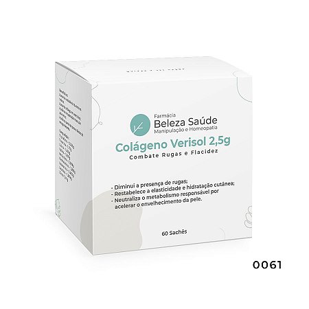 Colágeno Verisol 2,5g - Combate Rugas e Flacidez - 60 Doses