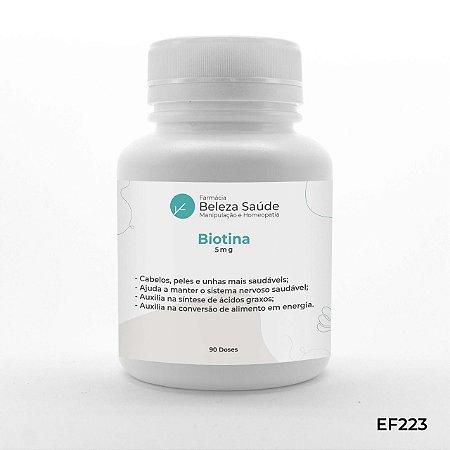 Biotina 5mg 90 Cápsulas