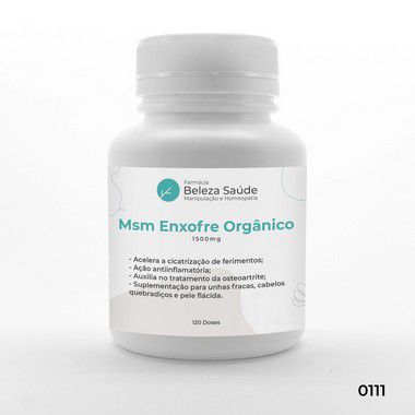 Msm Enxofre Orgânico 1500mg - 120 cápsulas