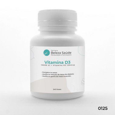 Vitamina D3 10000 Ui + Vitamina K2 120mcg - 240 doses