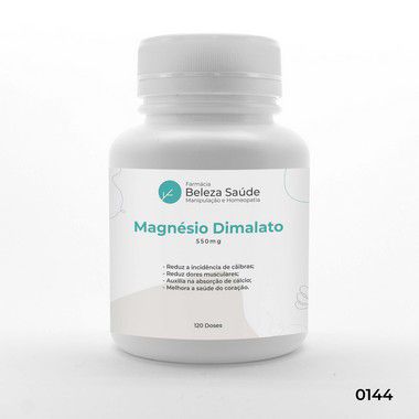 Magnésio Dimalato 550mg  -  Saúde Corporal - 120 doses