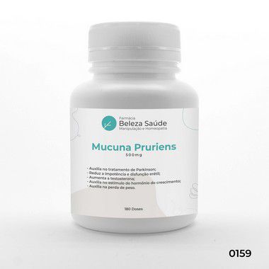 Mucuna Pruriens 500mg - Estimulante - 180 doses