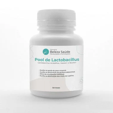 Probióticos para Gordura Abdominal : Pool de Lactobacillus - 120 doses