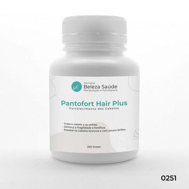 Pantofort Hair Plus : Similar ao de Marca  -  Tratamento para Queda e Fortalecimento dos Cabelos - 200 doses