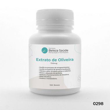 Extrato De Oliveira 750mg - Perda de Peso - 150 doses